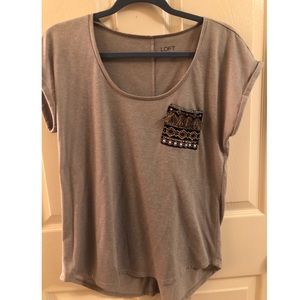 Embellished pocket tee